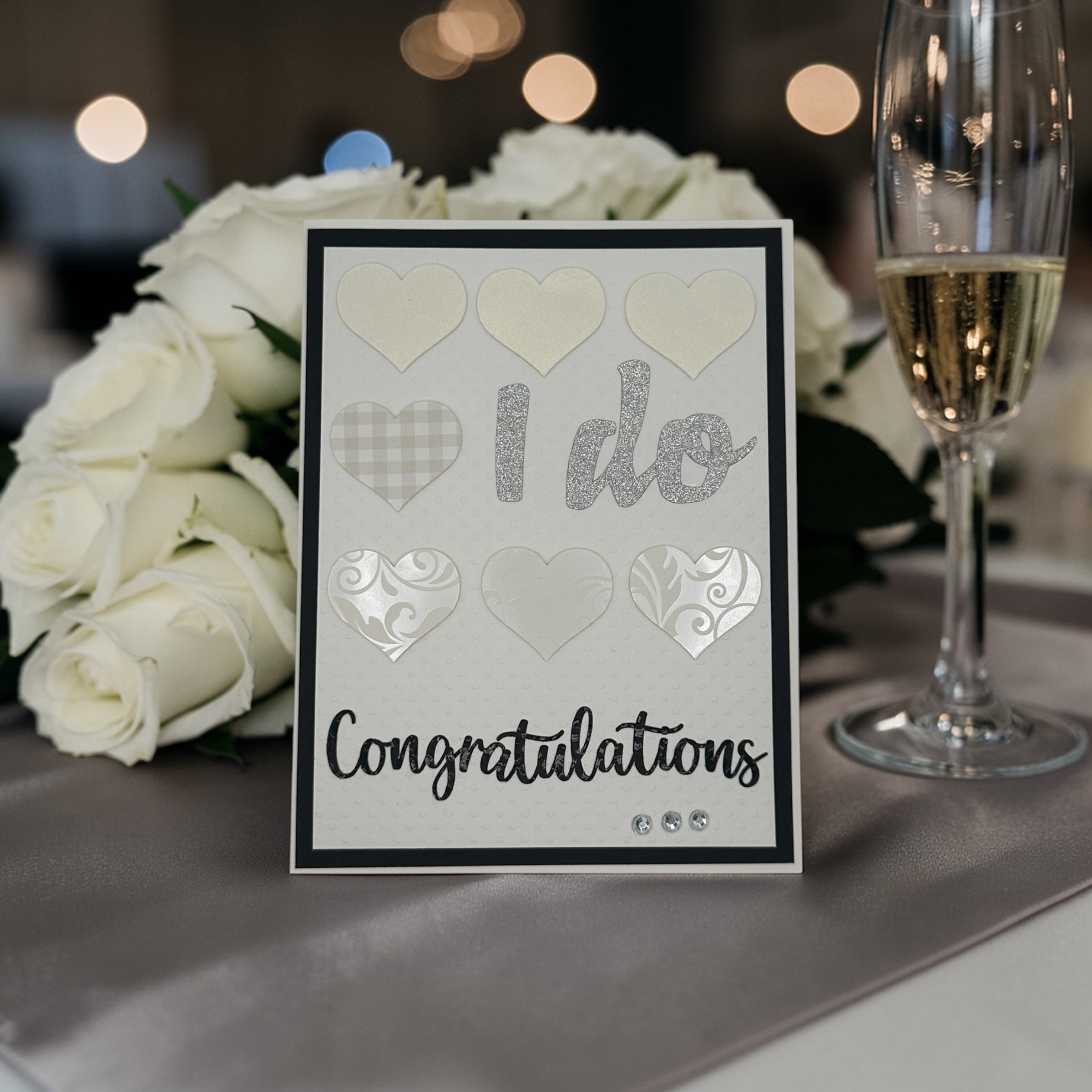 Elegant I Do Handmade Greeting Card, 5"by 6.5"